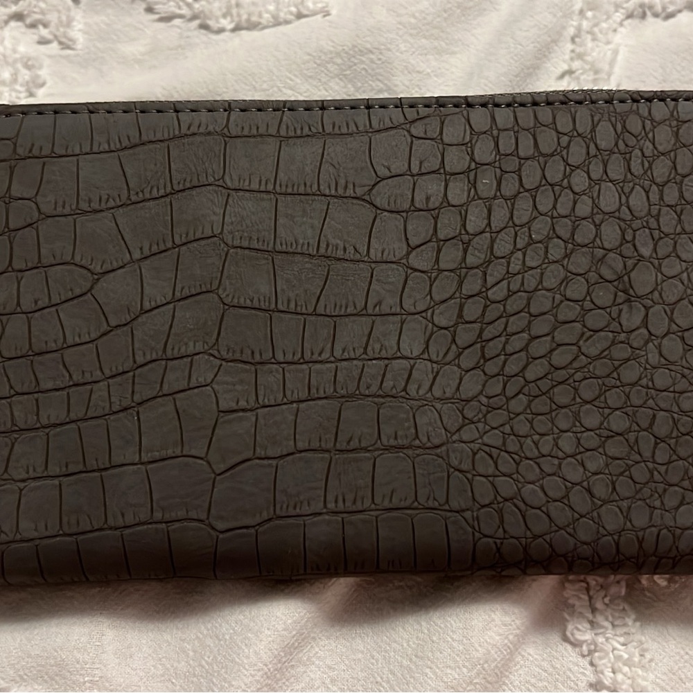 Thirty-One Dark Brown Embossed Clutch